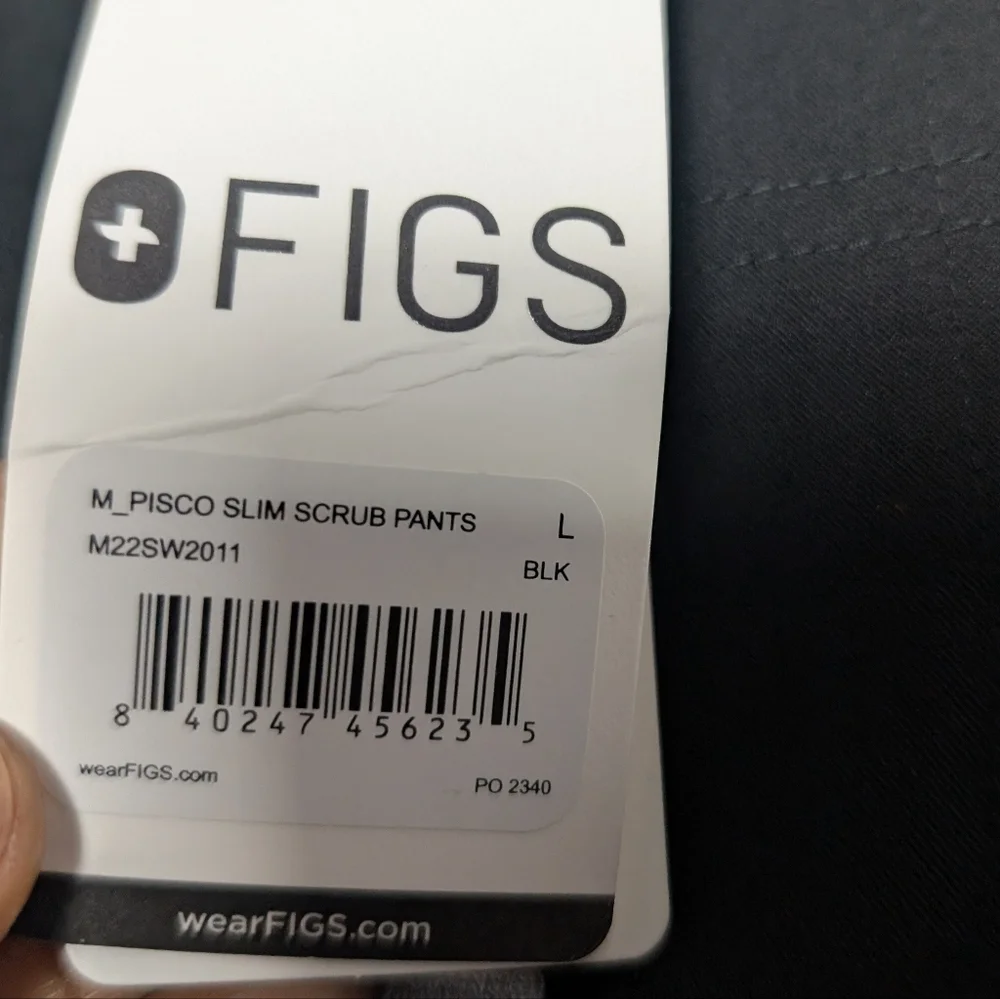 Figs Black Pants Po 2340 Pisco Slim Sz L New